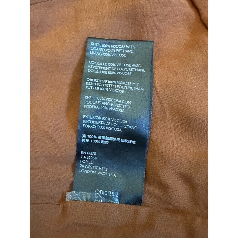 Free People faux leather mini skirt brown Sz. 8 front zipper slit buckle details - Picture 11 of 12